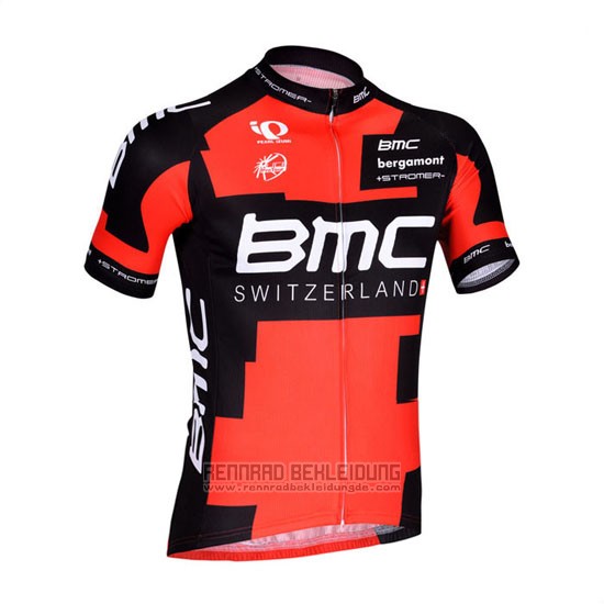 2014 Fahrradbekleidung BMC Rot und Shwarz Trikot Kurzarm und Tragerhose